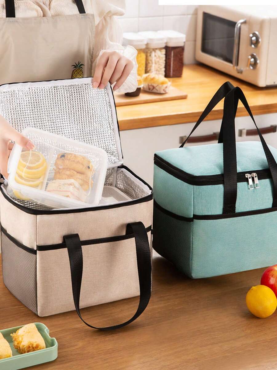 Torba termiczna Lunch Box Torebka Lunch Box Z Ryżem Folia Aluminiowa Zagęszczony Wodoodporny Lunch Box Torba Lunch Do Pracy, Torba Lunchowa Dla Studentów Lunchbox Lunch Bag Kobiety Szkoła Nauczyciel Kemping Powrót Do Szkoły Torba Chłodnicza Piknik Klasa Bento Kuchnia Izolowana Torba Lunchowa Podróż - Wielokolorowe - Zobacz 1