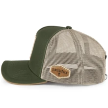 Simprão Country Style Farmer Cap Curved Brim Back Adjustment Red Mesh - 綠色/焦糖色 - 查看 4