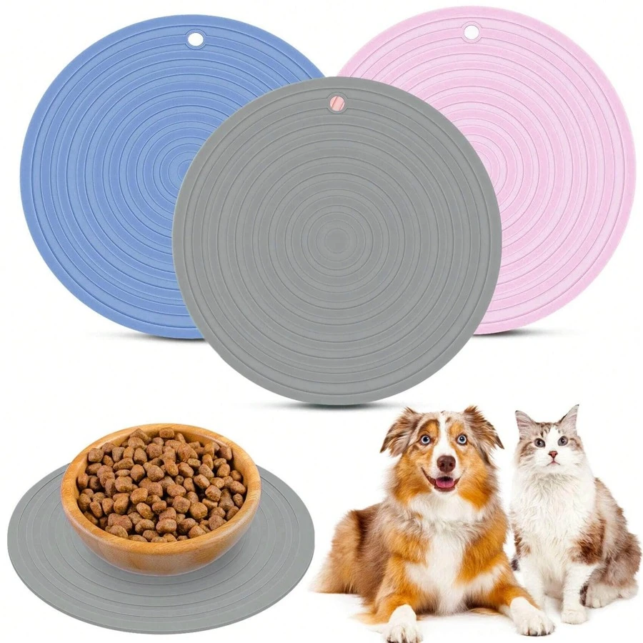 1 Tấm Thảm Thức Ăn Cho Thú Cưng Bằng Silicon, Thảm Cho Thú Cưng Ăn Chống Trơn Trượt, Dành Cho Chó Và Mèo, Thích Hợp Cho Thú Cưng Vừa Và Nhỏ - Nhiều màu - Xem 1