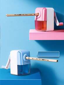Multi-Function Manual Pencil Sharpener,Student Stationery Supply Automatic Feed,Durable - Blue - View 7