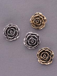 6 件/包复古玫瑰花金属纽扣，缝制装饰纽扣，适用于衬衫、衬衫、毛衣、羊毛衫、连衣裙、外套、夹克、鞋子、帽子、礼品盒、包、DIY 配件