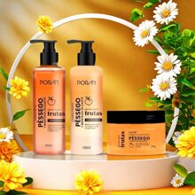 Exfoliating Soap Moisturizing Body Cream Bath PORAN Fruits Watermelon Liquid Body And Face Similar Labotrat Hot - 桃子套件 - 查看 2