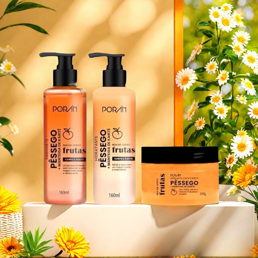 Exfoliating Soap Moisturizing Body Cream Bath PORAN Fruits Watermelon Liquid Body And Face Similar Labotrat Hot - 桃子套件 - 查看 1