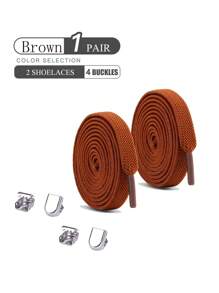 1pair Elastic No-Tie Shoelaces, Multiple Colors Available For Sneakers, Sports Shoes (Note: Actual Colors May Vary Slightly Due To Different Monitor Settings)