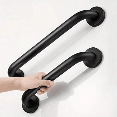 1 Set Black Stainless Steel Bathroom Handrail, Bathtub Grab Bar, Senior Bathroom Assist Handle, Non-Slip Toilet Safety Rail, Towel Bar Suitable For Bathroom, Stairs, Apartment, For Elderly And Disabled Bathroom Accessories Bathroom Tools