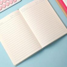 1A5 Skin-Feel PU Leather Business Meeting Record Book Office Student Diary 100 Sheets 200 Pages Soft Cover Thick Book Work Notebook Suitable For Men And Women Office School Writing Family Thickened Horizontal Line Diary (Without Stickers) Back To School