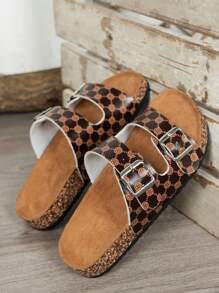 Bequeme modische Damensandalen - weich, leicht, mit Doppelschnalle, flacher Slip-On, atmungsaktives Design, geeignet für Strand und Alltag im Sommer