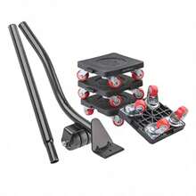 Furniture Mover Lifter Set With Extension Bar, 360° Rotation Wheels Furniture Dolly, 660 Lbs Capacity Heavy Stuff Moving Tool Set, Tools For Men - Black - View 1