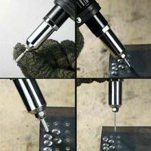 Rivet Gun Adapter Cordless Power Drill Tool Kit, Portable Electric Riveter Nut Gun With Removable Plastic Handle And Wrench Riveting Drill Tools Accessories - As Shown - View 5