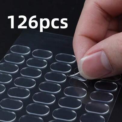 200/126/120/63pcs Double-Sided Transparent Tape, Removable With No Trace, Strong Adhesiveness, Suitable For DIY, Car Ornaments, Photo Sticking, Home & Office Supplies, Back To School, School Supplies