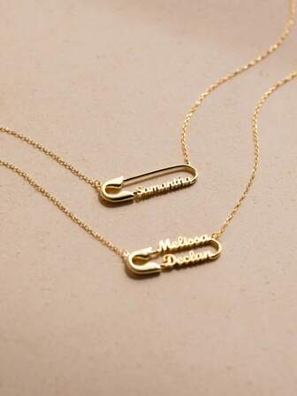 Custom Name Paper Clip Pendant Necklace For Women Men,Personalized Silvery Gold Color Chains Choker,Custom Engraved 1-2 Names Nameplate Pendant Necklace,Fashion Stainless Steel Jewelry Couple Gifts Birthday Anniversary Gift
