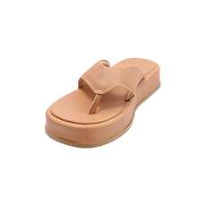Women's Flip Flops Clog Platform Sole 2cm High Flatform Comfort Cushioned Strap - Màu nâu  Mocha - Xem 2