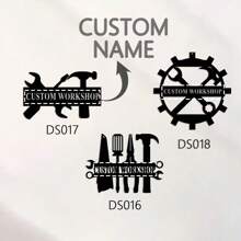 1 件式车库标牌、定制店铺标牌、个性化车库、爸爸的车库店铺标牌、商业店铺、男人洞穴礼品、木匠礼品创意、乡村家居 - 黑色 - 查看 1