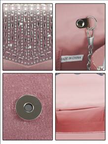 Bolso de mano de noche para mujer con adornos de lujo de strass, juego con pulsera, collar y aretes de strass. Bolso de hombro y bandolera elegante y estiloso para fiestas, damas, novias. Bolso perfecto y encantador para vestidos de noche, fiestas, bodas, cenas/banquetes. Mejor regalo para Año Nuevo y Día de San Valentín.