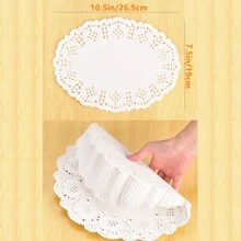 100pcs, White Paper Doilies, Disposable Paper Lace Doilies For Food Decorative Doilies Placemats For Table Wedding Birthday Cakes Desserts Food Decoration - Assorted Sizes (Round Rectangle Oval Heart) - White - View 24