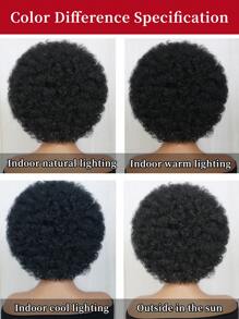 Tóc giả Afro - Tóc giả Afro mềm mại thập niên 70 dành cho phụ nữ Tóc giả xoăn Afro Kinky có mái Tóc giả Afro xoăn ngắn tự nhiên dành cho nam Tóc giả Afro phồng màu đen bồng bềnh Tóc giả Afro lớn cho tiệc tùng hàng ngày Giáng sinh Năm mới Lễ hội âm nhạc Sử dụng - màu đen - Xem 8