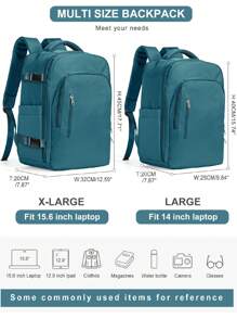 大容量尼龙手提背包笔记本电脑旅行背包轻便易打理短途旅行时尚男士商务功能背包配有舒适肩带学生礼物随机发货新旧版本万圣节男士礼物秋季圣诞节尖叫包男士返校书包背包冬季圣诞礼物旅行包 - 水鴨藍 - 查看 3