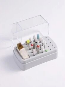 30 Holes Nail Art Drill Bits Storage Holder Grinding Polish Head Display Organizer Nail Art Tool 2 In 1 Sanding Head Brush - Multicolor - View 17
