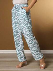 HONGDA VARIETIES New Pants With Elastane And With Pocket - 薄荷藍 - 查看 4
