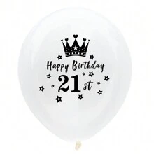 Globos de látex con número "Feliz cumpleaños" y corona transparente de 12 pulgadas, para decoración de fiesta de cumpleaños de 18/30/40/50/60/70 años - Multicolor - Ver 14