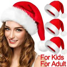 Plüsch Weihnachtsmann Mützen für Männer und Frauen zum Wärmen, Weihnachtsmann Mütze, Weihnachts- und Neujahrsdeko, Weihnachten