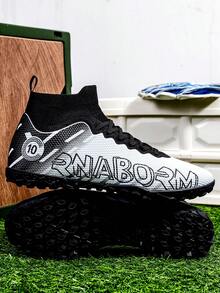 男士新款无缝足球鞋，外观和耐用性均有所提升，女士室内人造草皮训练防滑运动鞋 - 白色 - 查看 6