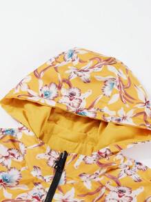 Giolshon Dam Cream Gul Vändbar Huvjacka - Dubbelsidig Tryckt Design, Avslappnad & Modern, Lämplig För Daglig Lagerpåse Under Höst/Vinter - Gul - Visa 8