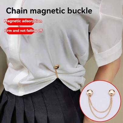 Wielofunkcyjny zestaw magnetycznych klamer, odpowiedni do szalików, szali i chust na głowę - nie wymaga szycia, odpinana klamra łańcuszkowa, złoty, srebrny, czarny | Wielofunkcyjny modny dodatek