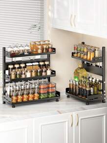 1pc Wall-Mounted Spice Rack - No-Drill, Multi-Use Storage Shelf For Kitchen & Bathroom Essentials, Kitchen Storage Rack Rack For Kitchen,Kitchen Storage,Kitchen Organizer,Kitchen Organiser,Storage Items,Kitchen,Storage,Organizer,Organiser,Organization,Organizers,Drawer Organizer, Travel,Kitchen Items,Kitchen Utensils,Kitchen Tools,Kitchen Things., Home Decoration, Christmas Gifts, Home Gifts, Room Decoration - Multicolor - View 4