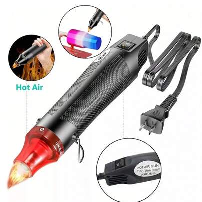 Mini pistola de calor 300 W 110 V portátil pistola de aire caliente para pequeños proyectos – electrónica, manualidades, abalorios, fusión, repujado, envoltura retráctil,Manualidades Navideñas