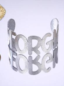 Customizable Shiny Name Charm Bangle Bracelet, Adjustable Big Cuff Bracelet, Unisex Hiphop Stainless Steel Handmade Calligraphy Letter Bracelet, Unique Classic Cuff Bracelet For Party, Family, Holiday Gift