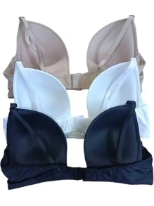 Kit 2 Deep Neckline Bra With Adjustable Straps U-Shaped Bra Women's Fashion - 米色 - 查看 2