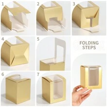 20 chiếc, 8x8x10cm, Hộp quà giấy có cửa sổ, Bao bì kẹo và bánh quy, Thích hợp đựng ly, Đế nến, Quà tặng tiệc cưới/tiệc cô dâu, 9oz - 8x8x10cm-20 chiếc - Xem 7
