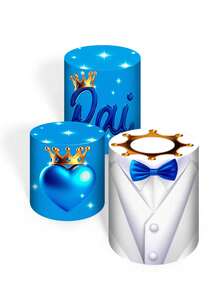 Kit Decorative Covers Rectangular Panel + Trio Sublimated Cylinder Covers Party And Birthday Decoration Various Themes Father's Day Father And Son - Hình chữ nhật + 3cilin 2046 - Xem 5