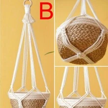 1pc Bohemian Style Hanging Flower Pot Basket, Handwoven Hanging Planter Decor Net, Colorful Hanging Rope - Excludes Potted Plants,Home Decor ,Room Decor,Wall Decor Gifts Birthday Graduation - As Shown In the Figure - View 10