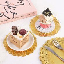 100 piezas Ronda/Rectangular Papel Encaje Doilies Manteles Individuales Papel - Decorativo y Desechable Para Postres, Alimentos Fritos, Decoración de Mesas de Boda, Embalaje de Pasteles Aire Freidora Liners Aire Freidora Papel Airfryer Air Frier