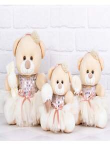 Trio Of Teddy Bears Sweet Dress For Niche Decorations - 18/22/26 - 乾枯玫瑰色 - 查看 1