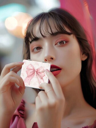 Compact Folding Vanity Mirror For Girls, Lightweight & Portable Hand Mirror With Nano Electroplated Silver Frame, Suitable For Multiple Occasions