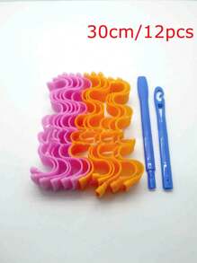 12pcs DIY Heatless Curlers - Magic Overnight Hair Styling Kit, Comfortable, Perfect For Curly Hair,Pink Accessories ,Hair Styling Tools