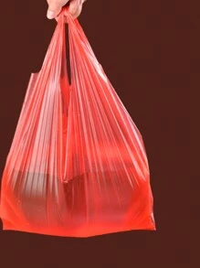 50/100pcs Thick Red Plastic Bags, Food/Shopping/Grocery Carry Bag, Reusable Supermarket Plastic Bag