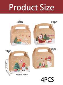 PARTYJRONE 4 hộp/12 hộp 16x9x9cm dùng để đóng gói quà tặng Giáng sinh, túi đựng quà có quai xách, thích hợp để trang trí quà tặng Giáng sinh, đồ trang trí Giáng sinh, đồ trang trí Giáng sinh, quà tặng Giáng sinh, giấy gói quà Giáng sinh, đồ dùng cho tiệc Giáng sinh, túi đựng quà Giáng sinh, nhãn dán Giáng sinh - Nhiều màu - Xem 9