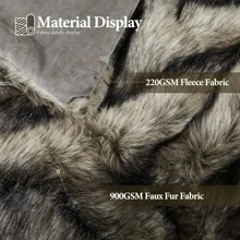 Touchat Luxury 1000GSM Faux Fur Throw Blanket, Super Heavy Thick Warm Cozy Blankets For Couch Bed Sofa, Plush Fuzzy Elegant Soft Reversible Mink Blanket For Living Room Bedroom, 50''x60'' - 灰色 - 查看 6