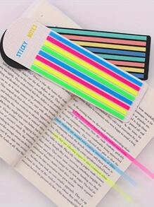 160 Pieces In 1 PET Ultra-Thin Strip Solid Color Index Sticker Sticky Note Student Transparent Color Highlight N Times Color Sticky Note Long Strip Index Sticky Note, Transparent Sticker, Writable Transparent Waterproof Student Reading Marker Sticker Back To School