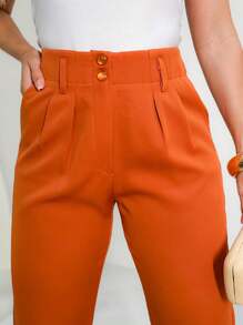 Slouchy Tailleur Mode Social Tailoring Pants - Terracotta - View 2