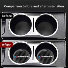 1pc Round Car Cup Holder Coaster Pad, Carbon Fiber Cup Holder Insert Non-Slip Cup Mat For BMW 1 3 5 7 2 4 6 X Series X1 X3 X5 X6 X4 - one-size - View 11