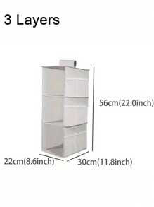 1pc Multi-Compartment Hanging Clothes Storage Bag, Can Be Used To Store Underwear, Foldable Storage Pouch, Suitable For Storing Socks, Bras, Household Items, Space-Saving, Applicable For Bedroom, Wardrobe, Closet, Home, Dorm, Etc. Hanging Wardrobe Storage Organizer, Storage Container, Wardrobe Storage Bag, Hanging Wardrobe Storage Bag, Suitable For Bedroom, Dorm, Can Store Socks, Pants, Jeans, T-Shirts, Dresses, Etc. - Grey - View 14