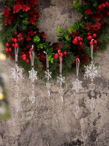 一套6件亚克力雪花吊坠树饰冰柱仿真雪花墙饰家居装饰最佳礼物生日圣诞装饰房间装饰圣诞节冬季圣诞装饰家居圣诞礼物圣诞装饰 - 多色 - 查看 5