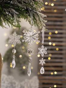 一套6件亚克力雪花吊坠树饰冰柱仿真雪花墙饰家居装饰最佳礼物生日圣诞装饰房间装饰圣诞节冬季圣诞装饰家居圣诞礼物圣诞装饰 - 多色 - 查看 6