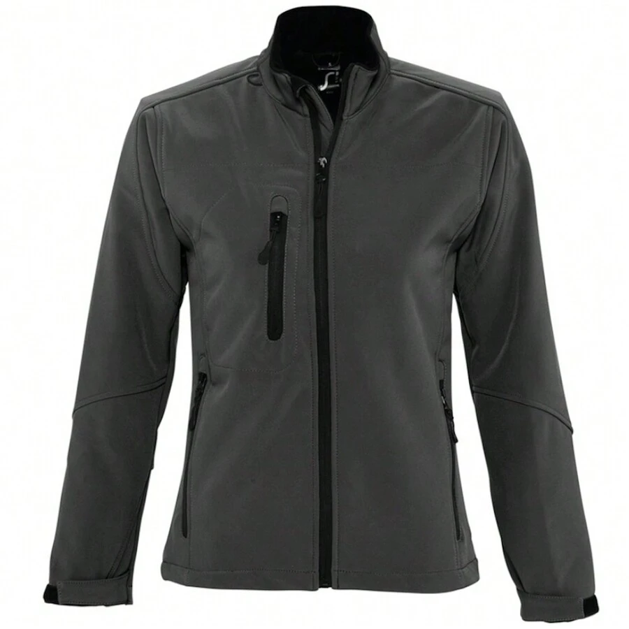 Womens/Ladies  Soft Shell Jacket (Breathable, Windproof And Water Resistant) (Charcoal) - Dark Grey - View 1