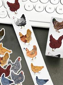 500 张卡通母鸡妈妈和小鸡宝宝贴纸卷，适用于水瓶、自行车、笔记本电脑、冰箱、行李箱、手机、圣诞礼物、卷心菜娃娃、感恩节贴纸、婴儿圣诞节、海鸥、儿童圣诞礼物、金色涂鸦、圣诞贴纸卷、婴儿水瓶、特朗普 - 彩色 - 查看 4